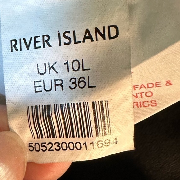 River Island Black Taylor Skinny Jeans/ Pants Faux Leather Trim NWT Size UK 10L - Picture 9 of 12